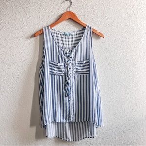She + Sky Stitch Fix Nautical Stripe Tank Hi Low